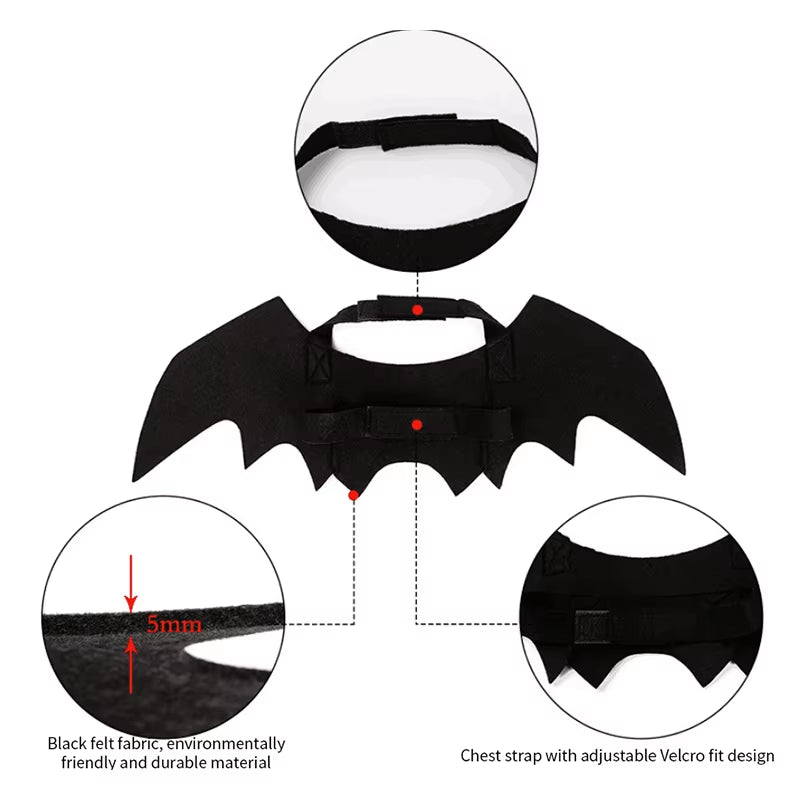 Pet Cat Costume – Bat Wings Cosplay Outfit for Cats & Small Pets, Halloween Costume