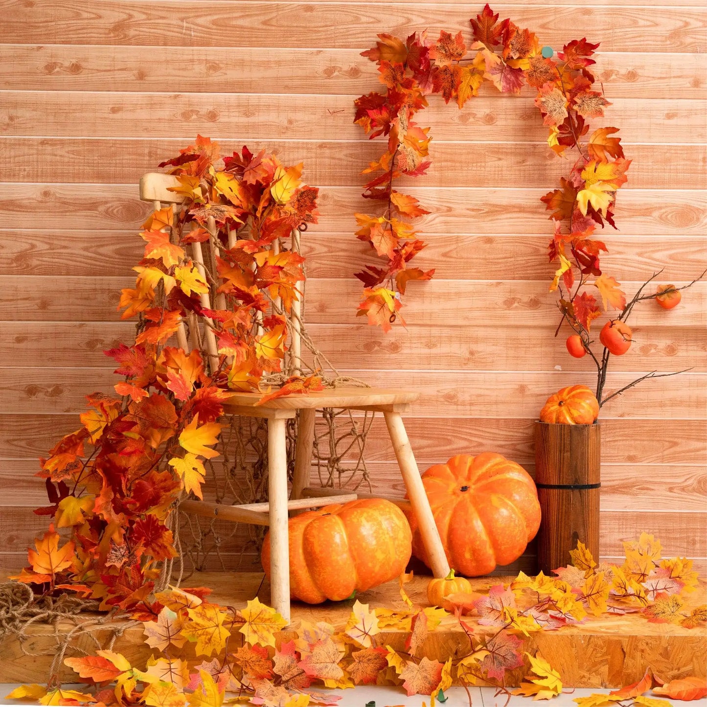 2M Artificial Maple Leaf Garland – Realistic Autumn Leaves Vine for Fall, Halloween, Thanksgiving Home Décor