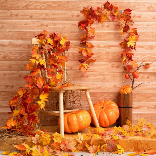 2M Artificial Maple Leaf Garland – Realistic Autumn Leaves Vine for Fall, Halloween, Thanksgiving Home Décor