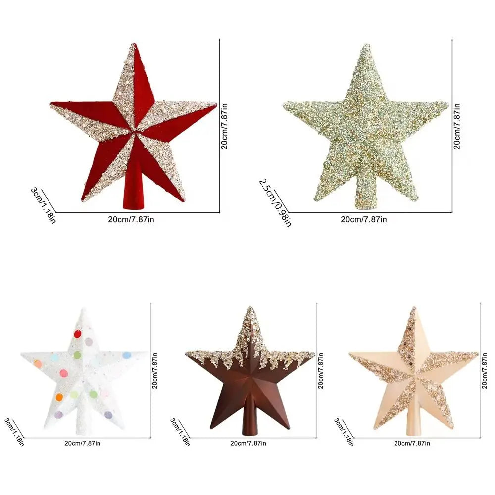 Colourful Glitter Star Tree Topper – Reusable Christmas Tree Decoration