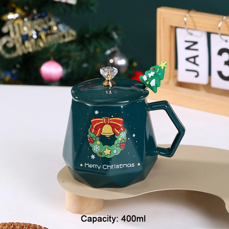 Christmas Ceramic Mugs | Santa, Elk & Snowman Coffee Cups | Festive Hot Chocolate & Gift Mug Collection