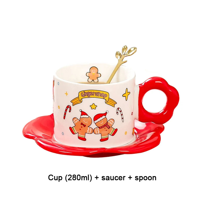 Christmas Ceramic Mugs | Santa, Elk & Snowman Coffee Cups | Festive Hot Chocolate & Gift Mug Collection