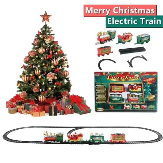 Christmas Train Set with Railway Tracks – Festive Holiday Toy & Decoration for Kids and Family Fun