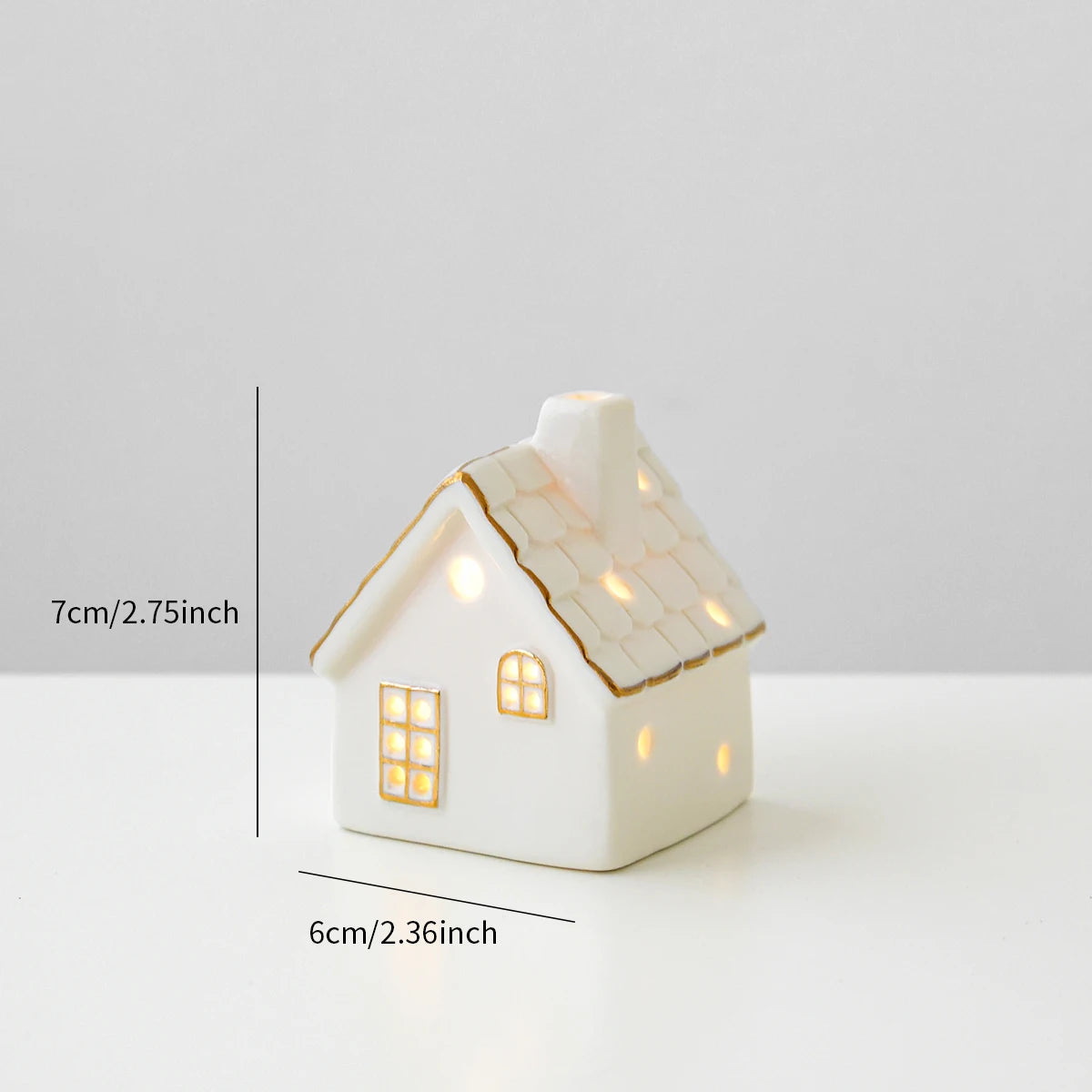 Ceramic Glowing Christmas Snow Houses | Cosy Light-Up Holiday Ornaments