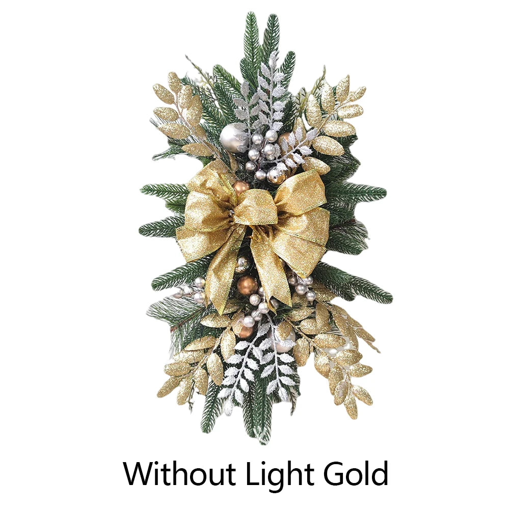 Christmas Wreath Garland – Festive Door or Window Decoration with Optional LED Lights