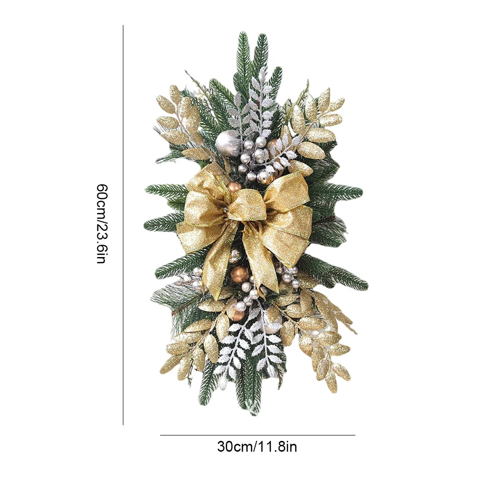 Christmas Wreath Garland – Festive Door or Window Decoration with Optional LED Lights