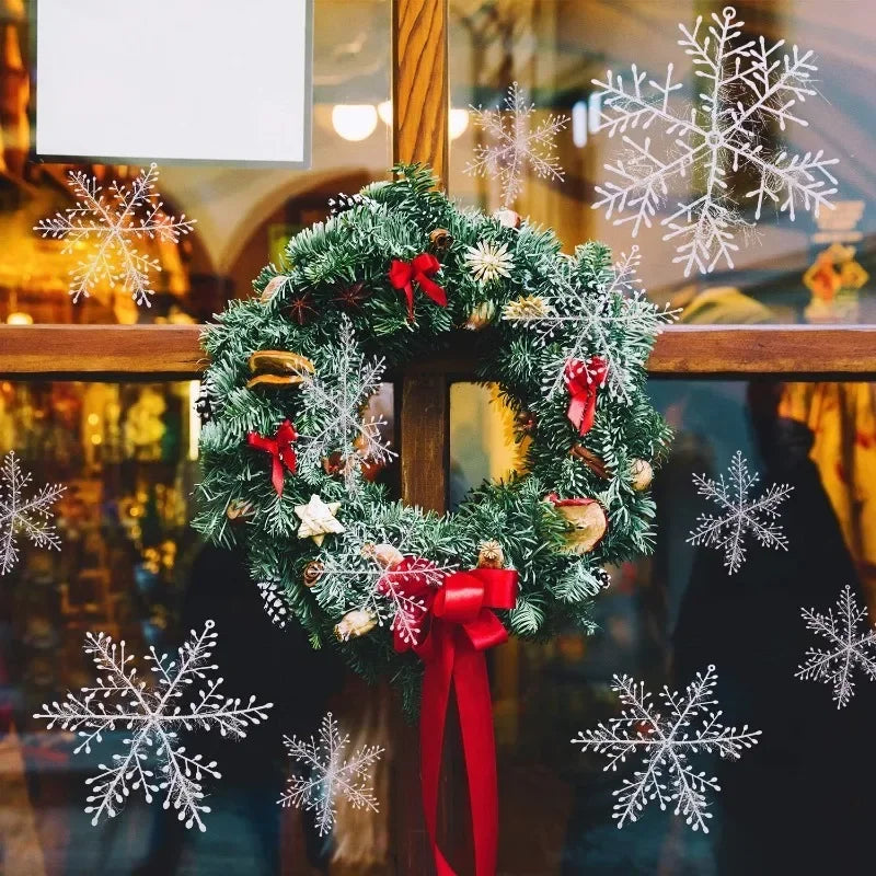 Artificial White Snowflake Christmas Ornaments | Hanging Tree & Home Decorations