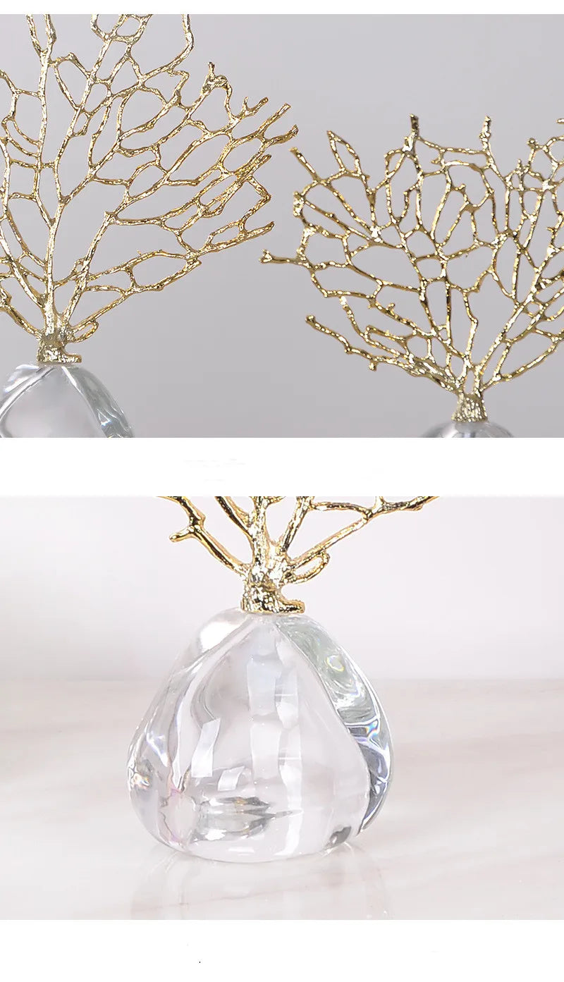 Luxury Imitation Coral Ornament & Vase – Crystal, Glass & Resin Ocean-Inspired Home Décor
