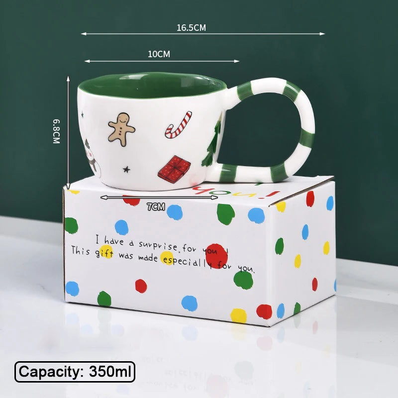Christmas Ceramic Mugs | Santa, Elk & Snowman Coffee Cups | Festive Hot Chocolate & Gift Mug Collection