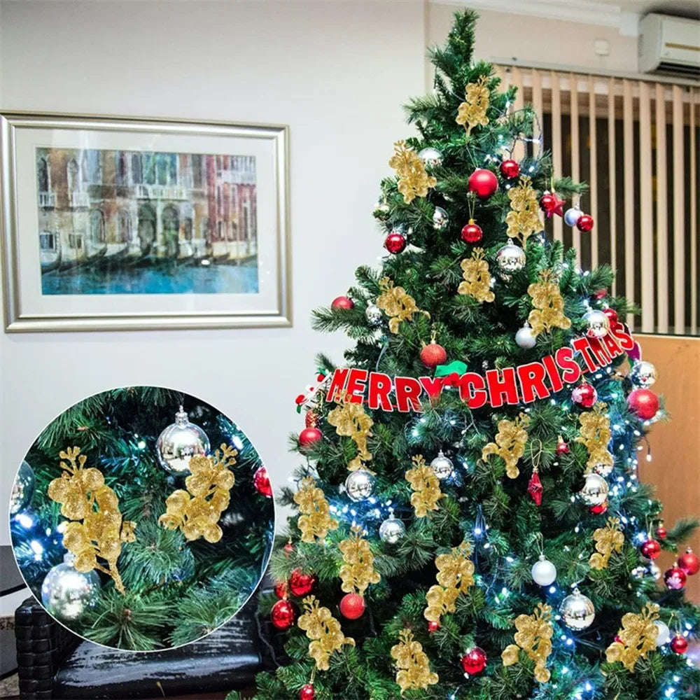 Artificial Berry Bouquet Ornaments – Set of 10 Christmas Tree Decorations