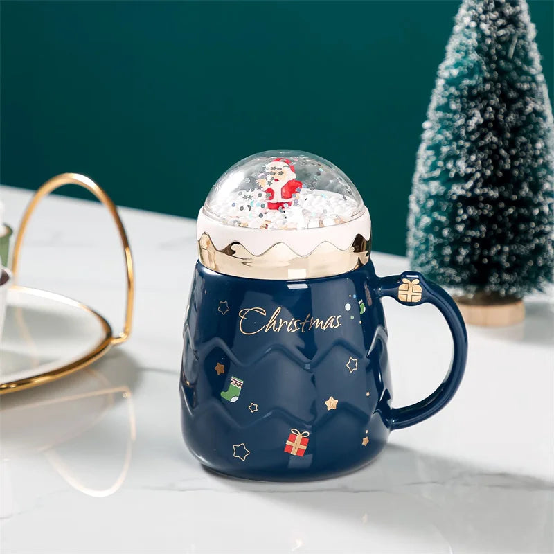 Christmas Ceramic Mugs | Santa, Elk & Snowman Coffee Cups | Festive Hot Chocolate & Gift Mug Collection