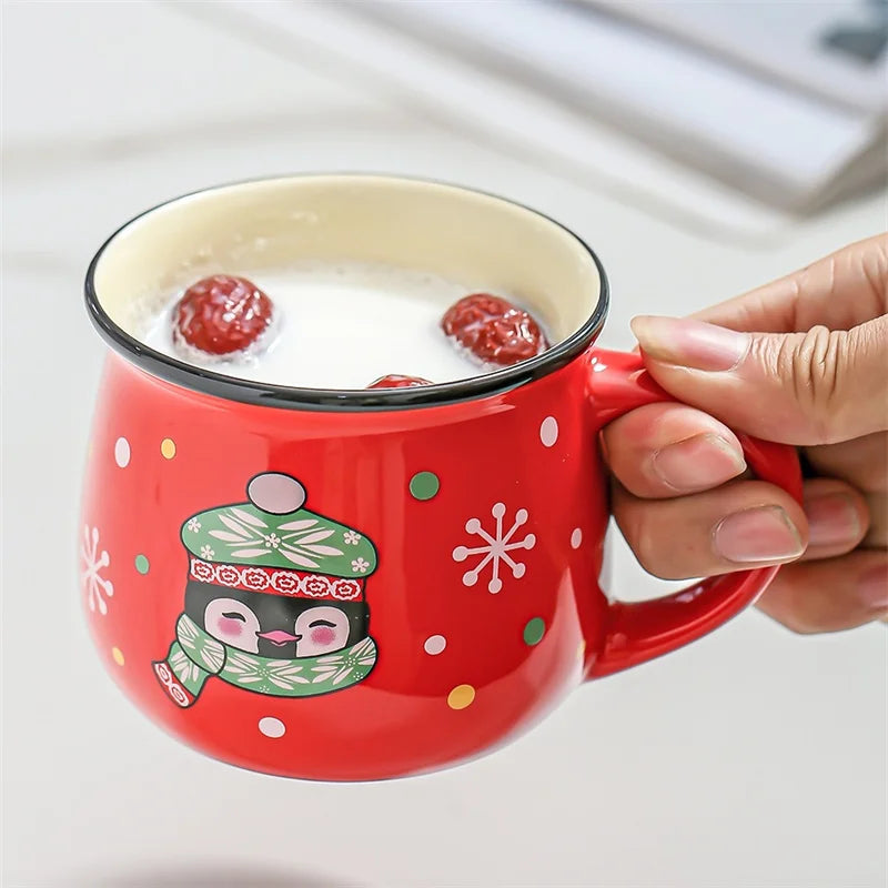 Christmas Ceramic Mugs | Santa, Elk & Snowman Coffee Cups | Festive Hot Chocolate & Gift Mug Collection