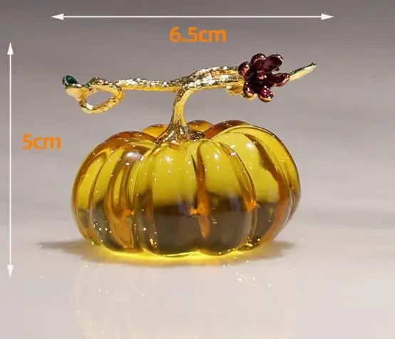 Crystal Pumpkin Ornament – Elegant Decorative Figurine for Home, Table, and Seasonal Display
