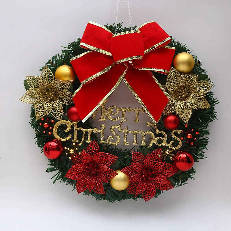 30cm Christmas Wreath – Festive Wreath for Front Door, Window & Home Décor