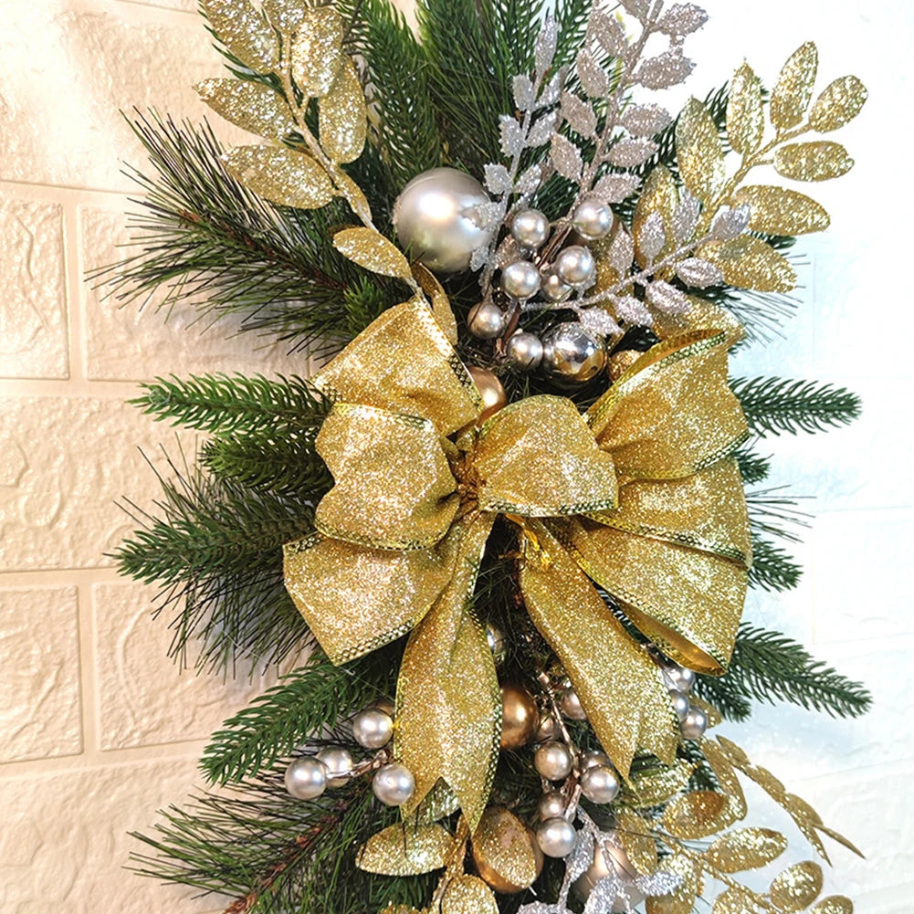 Christmas Wreath Garland – Festive Door or Window Decoration with Optional LED Lights