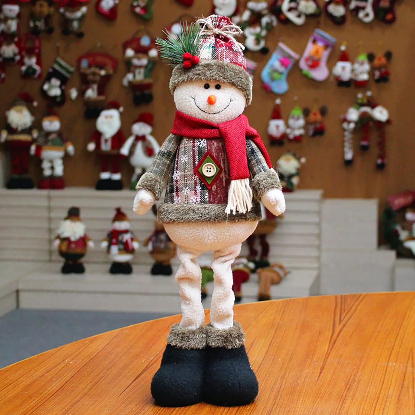 3PCS Christmas Decorative Dolls – Santa Claus, Reindeer & Snowman Holiday Doll Ornaments