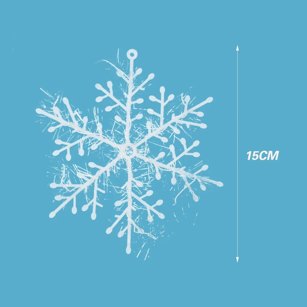Artificial White Snowflake Christmas Ornaments | Hanging Tree & Home Decorations