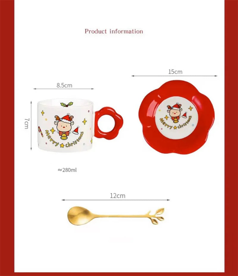 Christmas Ceramic Mugs | Santa, Elk & Snowman Coffee Cups | Festive Hot Chocolate & Gift Mug Collection