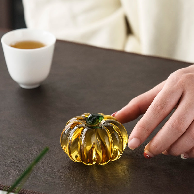 Crystal Pumpkin Ornament – Elegant Decorative Figurine for Home, Table, and Seasonal Display