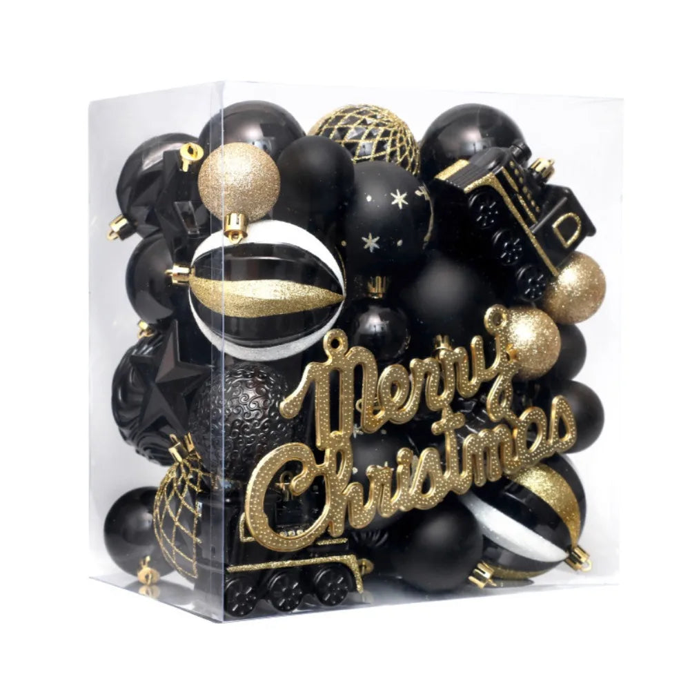 65pcs Shatterproof Christmas Baubles – Painted Tree Ornaments for Xmas & New Year