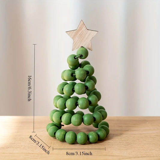 Nordic Wooden Christmas Tree Ornament – Minimalist Wooden Desktop Decoration for Festive Home Décor