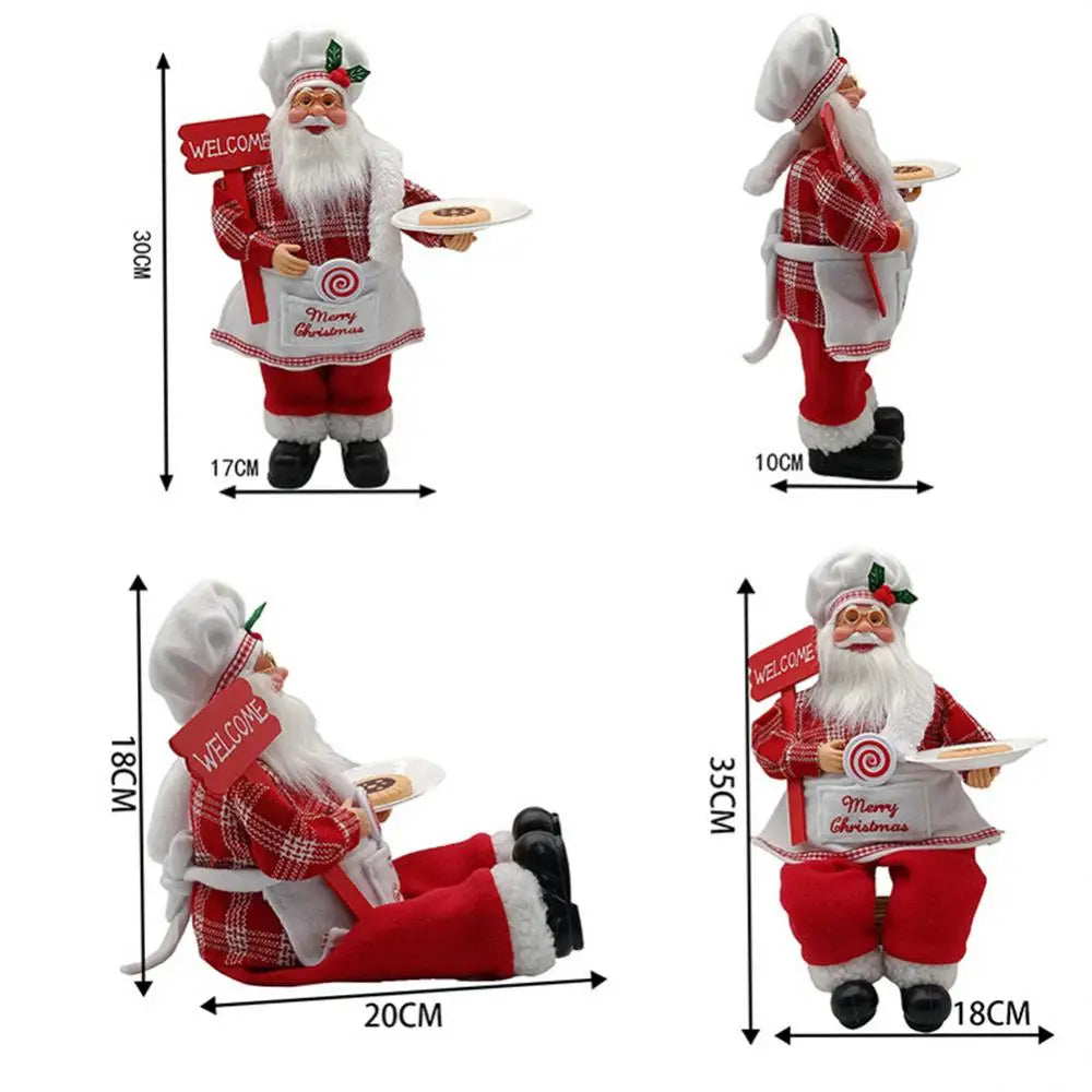 12" Standing Chef Santa Claus – Christmas Decoration & Holiday Ornament for Home