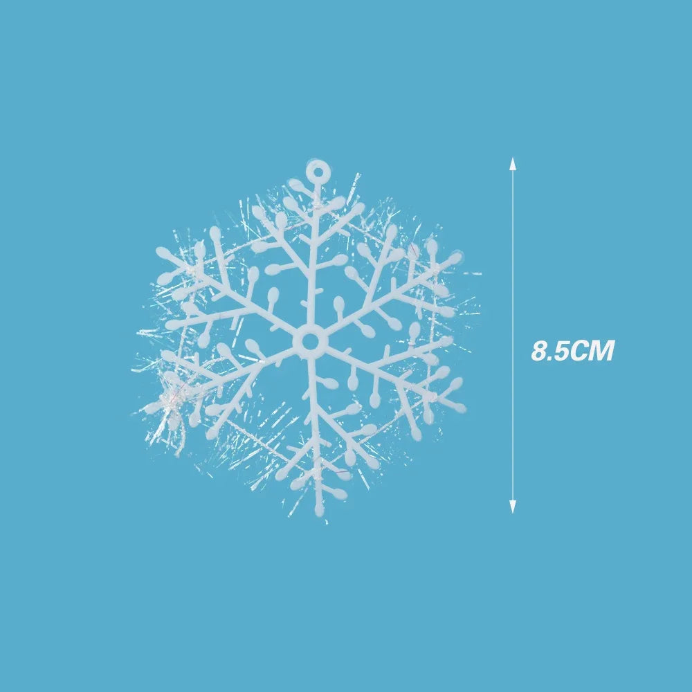 Artificial White Snowflake Christmas Ornaments | Hanging Tree & Home Decorations