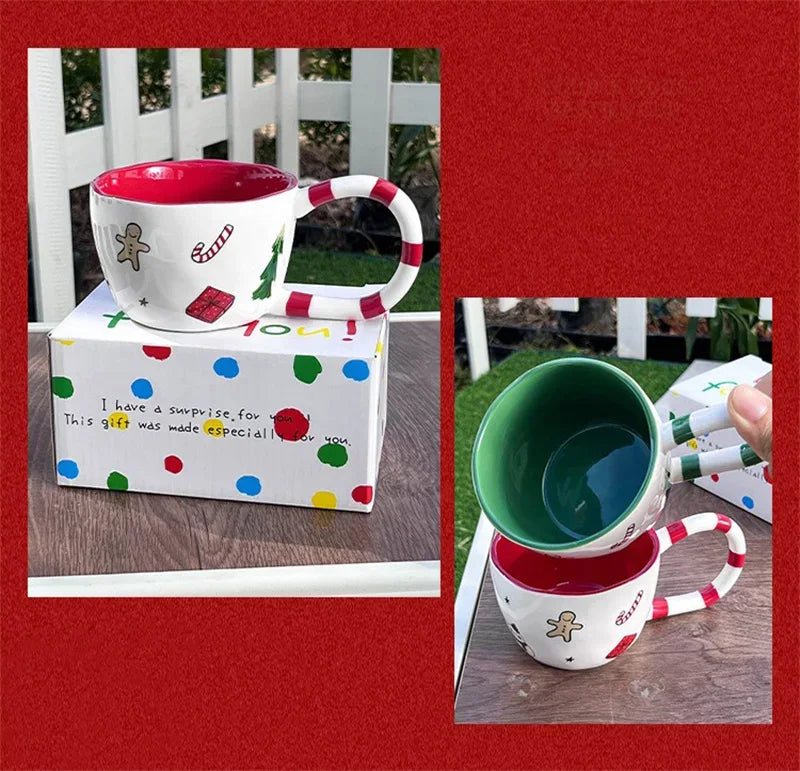 Christmas Ceramic Mugs | Santa, Elk & Snowman Coffee Cups | Festive Hot Chocolate & Gift Mug Collection