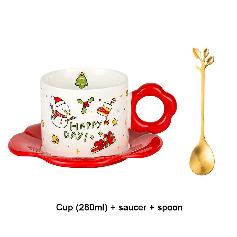 Christmas Ceramic Mugs | Santa, Elk & Snowman Coffee Cups | Festive Hot Chocolate & Gift Mug Collection