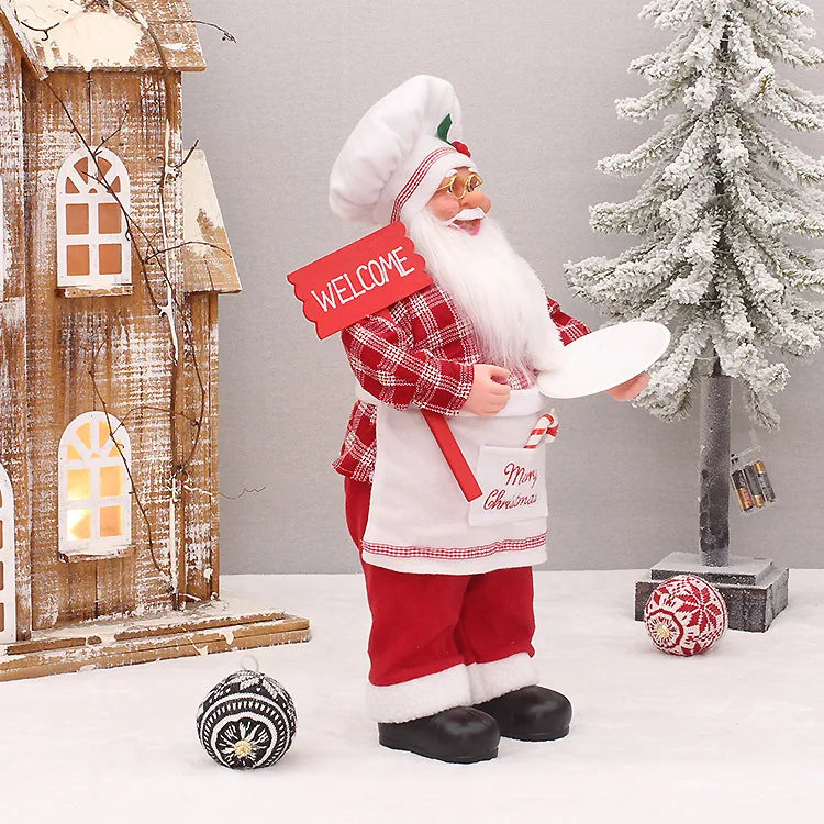 12" Standing Chef Santa Claus – Christmas Decoration & Holiday Ornament for Home