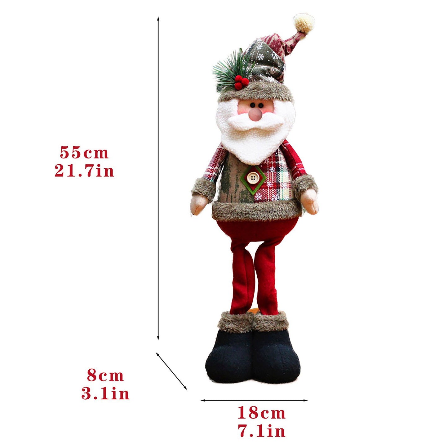 3PCS Christmas Decorative Dolls – Santa Claus, Reindeer & Snowman Holiday Doll Ornaments