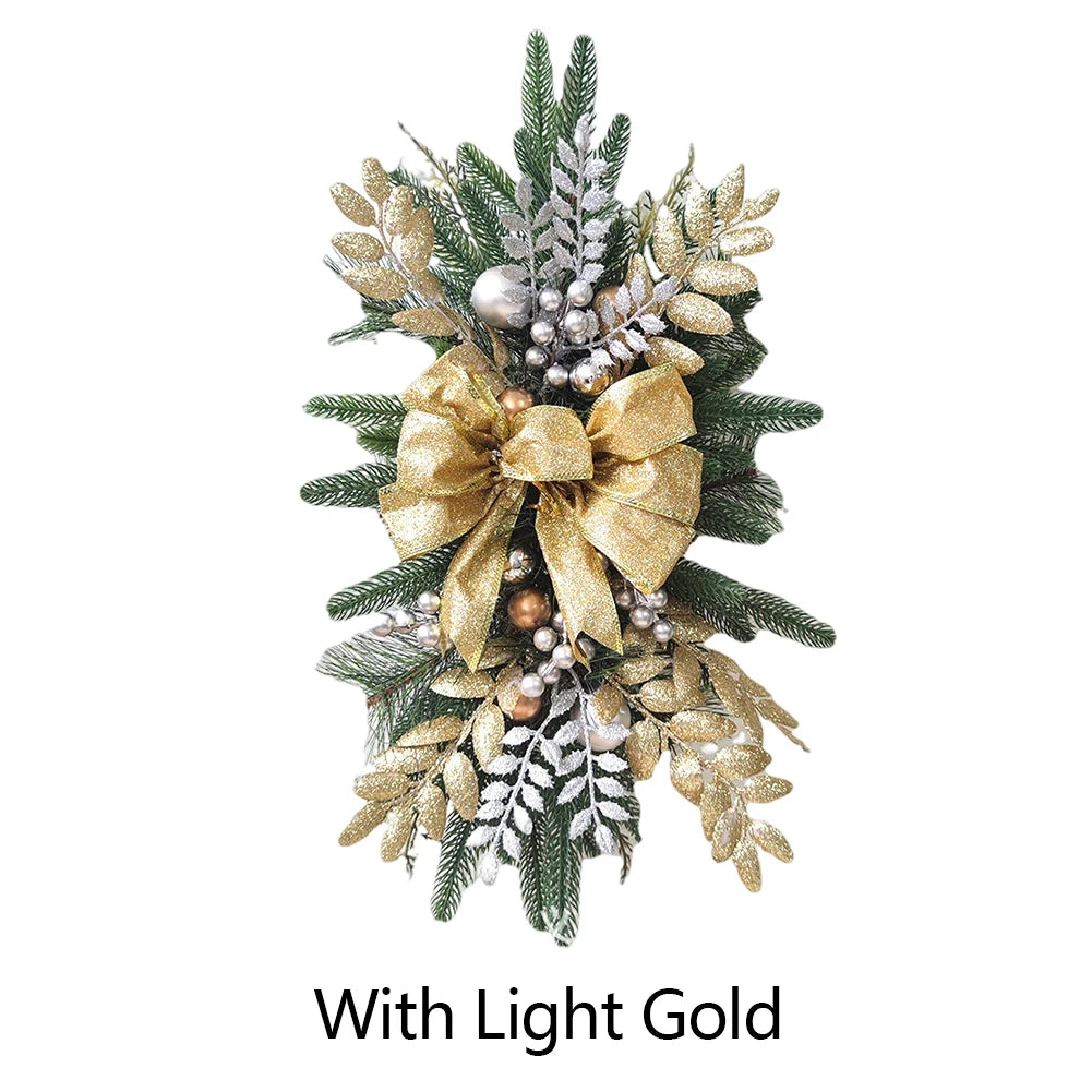 Christmas Wreath Garland – Festive Door or Window Decoration with Optional LED Lights