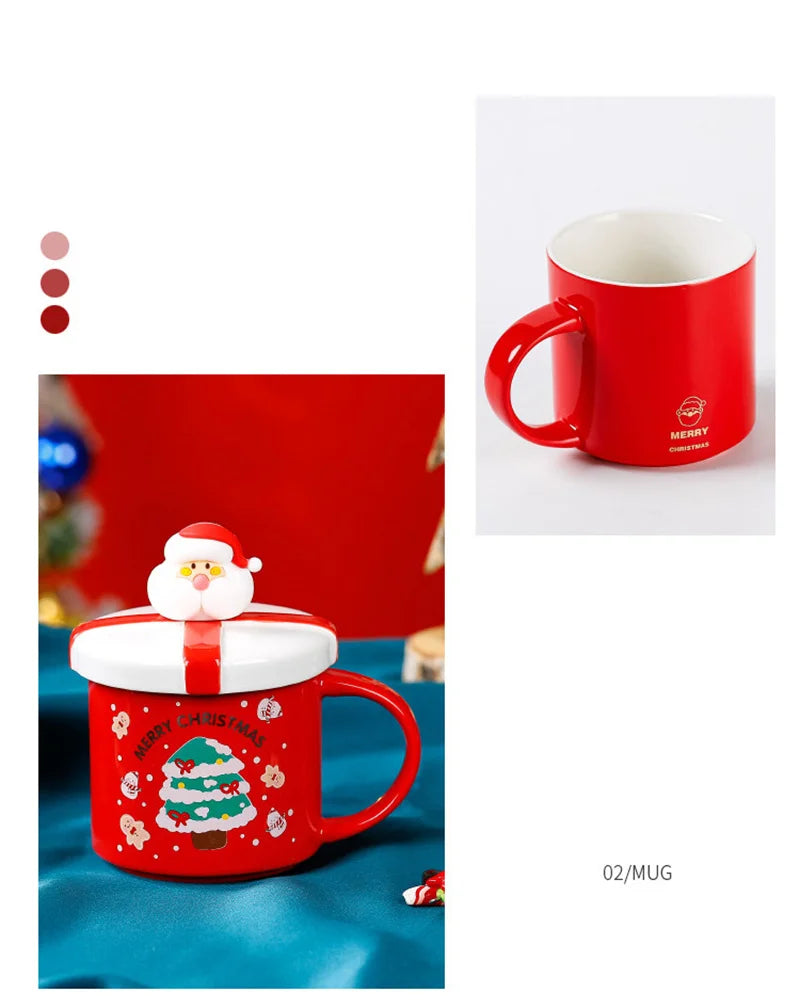 Christmas Ceramic Mugs | Santa, Elk & Snowman Coffee Cups | Festive Hot Chocolate & Gift Mug Collection