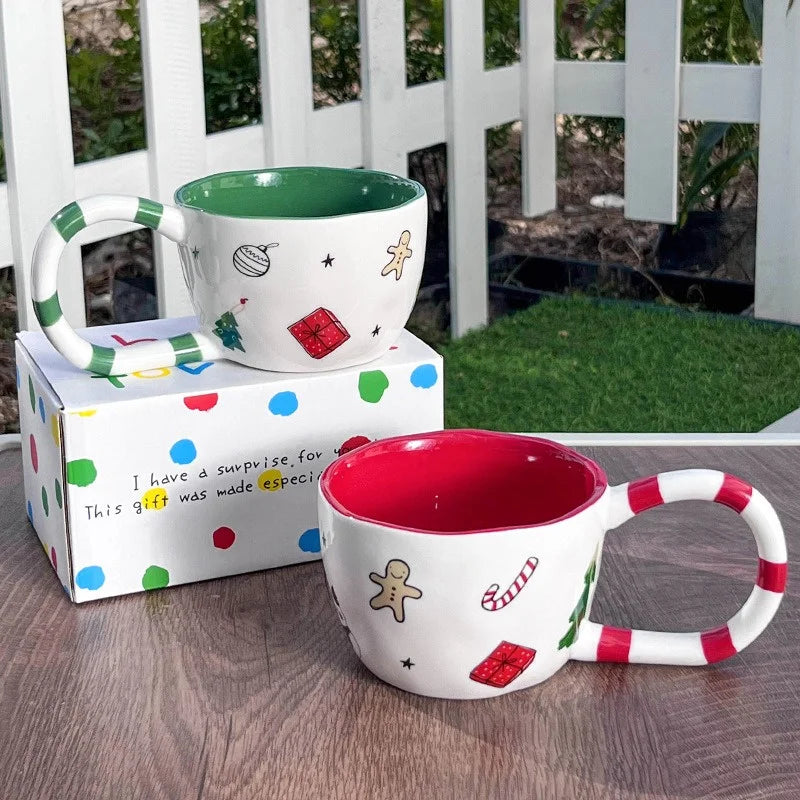 Christmas Ceramic Mugs | Santa, Elk & Snowman Coffee Cups | Festive Hot Chocolate & Gift Mug Collection