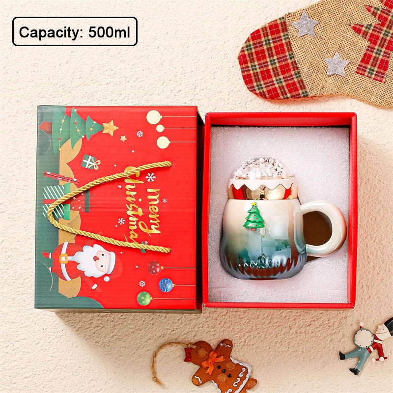 Christmas Ceramic Mugs | Santa, Elk & Snowman Coffee Cups | Festive Hot Chocolate & Gift Mug Collection