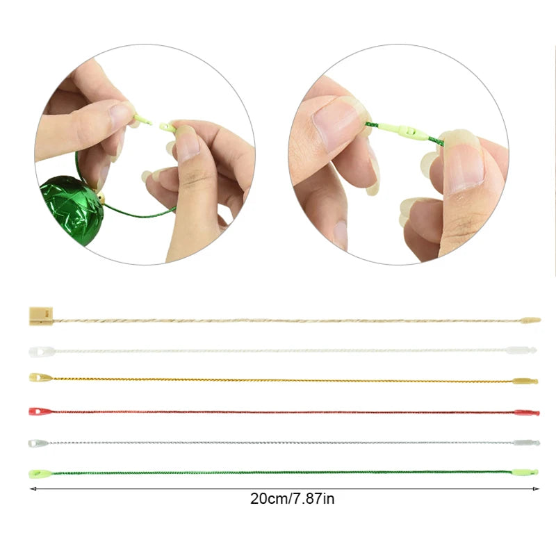 100 Pack Christmas Ornament Hanging Ropes – 20cm Gold & Silver Strings for Tree Baubles & Decorations