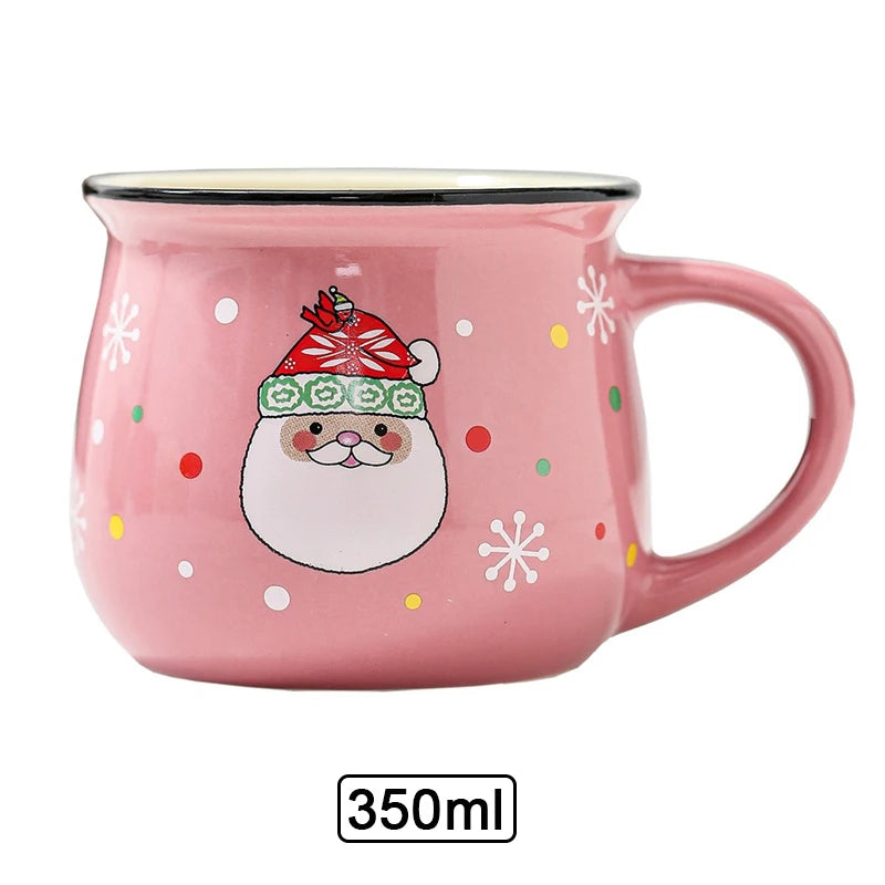 Christmas Ceramic Mugs | Santa, Elk & Snowman Coffee Cups | Festive Hot Chocolate & Gift Mug Collection