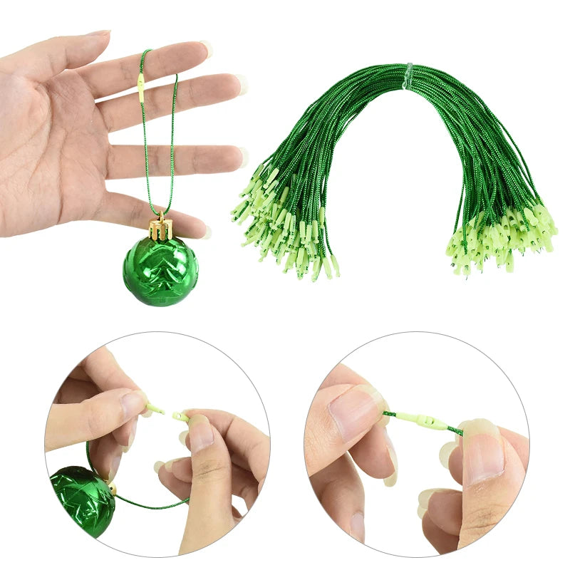 100 Pack Christmas Ornament Hanging Ropes – 20cm Gold & Silver Strings for Tree Baubles & Decorations