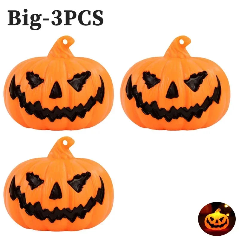 1–15PCS Halloween LED Pumpkin Lights – Smiley Face Pumpkins for Indoor & Outdoor Party, Home, and Garden Décor