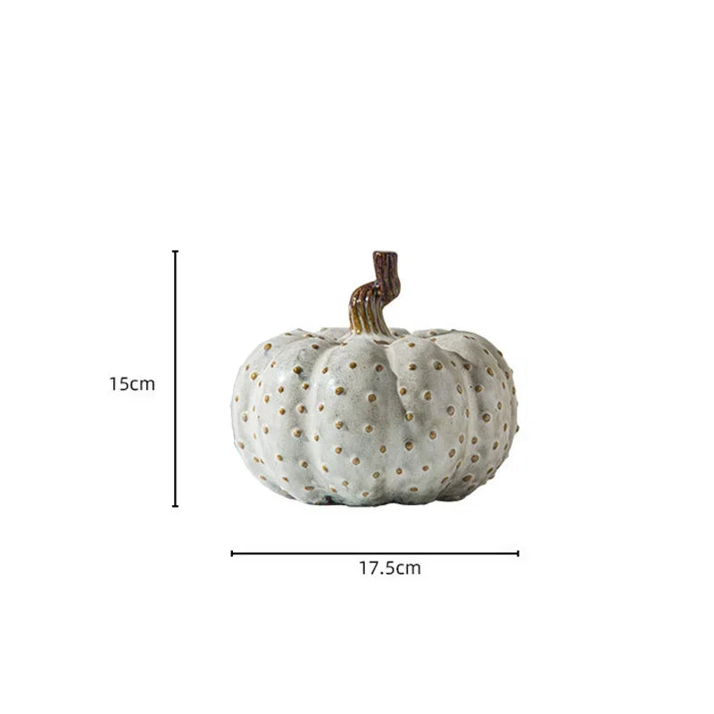 Handmade Ceramic Pumpkin Ornament – Porcelain Pumpkin Sculpture for Autumn, Halloween & Home Décor