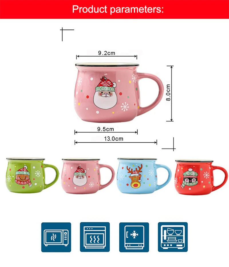 Christmas Ceramic Mugs | Santa, Elk & Snowman Coffee Cups | Festive Hot Chocolate & Gift Mug Collection