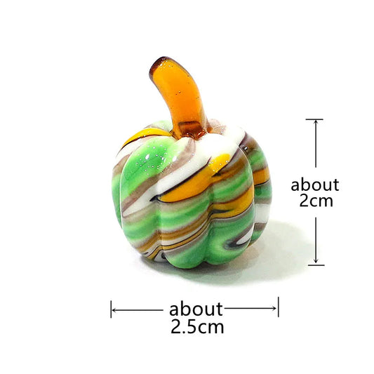 Mini Glass Pumpkin Figurines – Cute Halloween Table Ornaments, Autumn Home & Party Decorations