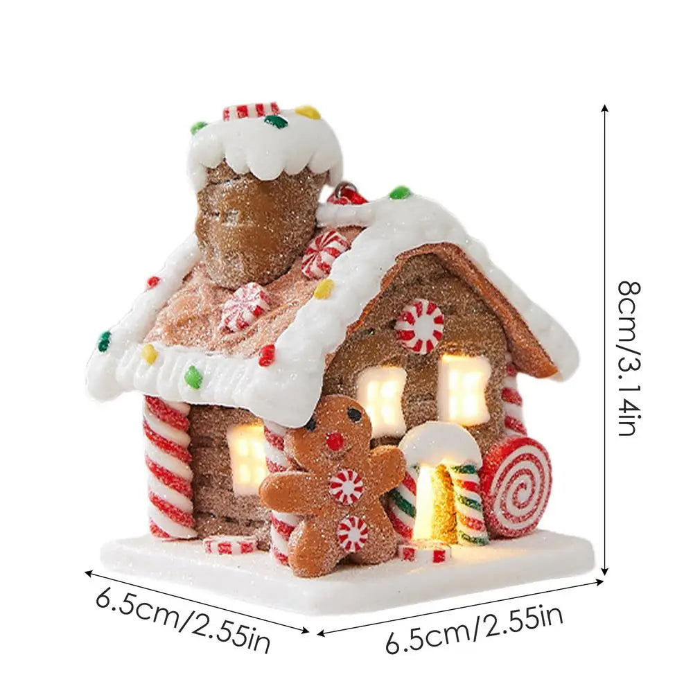 Light-Up Gingerbread House Ornament – Whimsical Fairy Tale Christmas Decoration