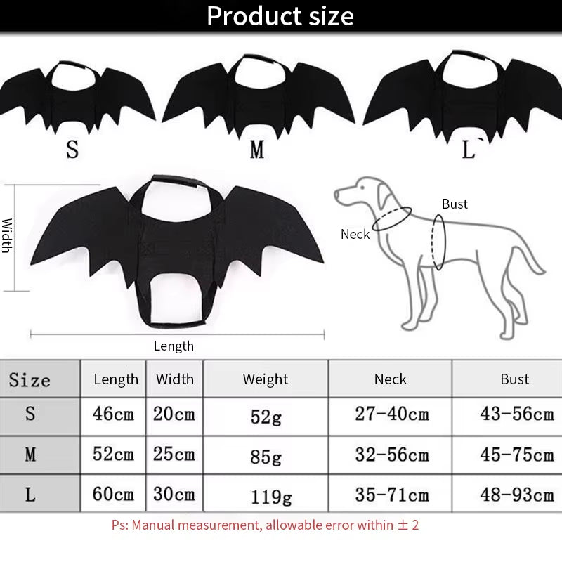 Pet Cat Costume – Bat Wings Cosplay Outfit for Cats & Small Pets, Halloween Costume