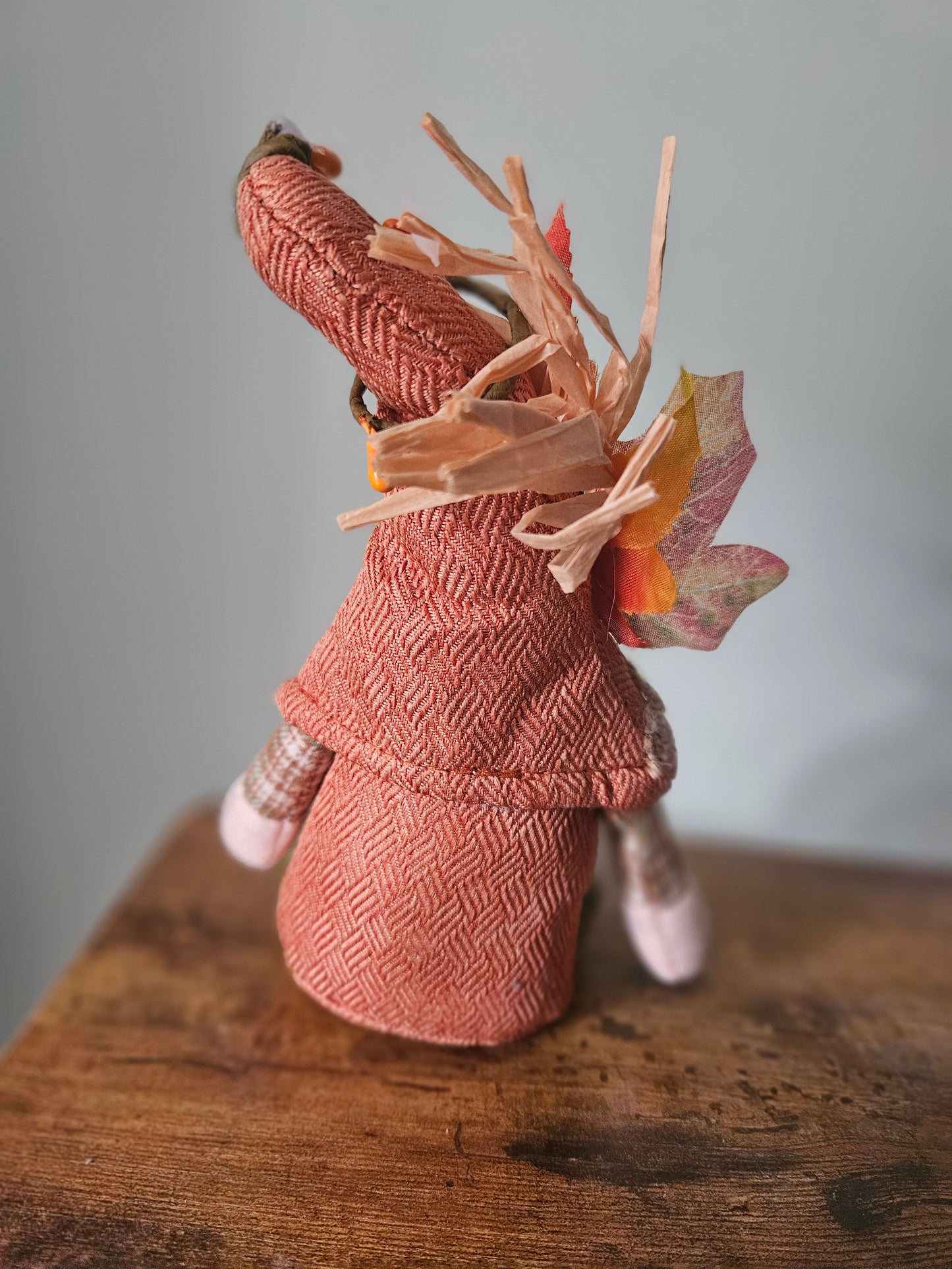 Rustic Autumn Gnome Scarecrow Harvest Décor with Plaid & Sunflowers