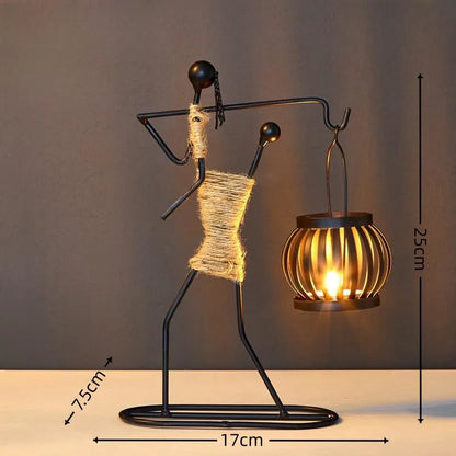 Nordic Abstract Metal Candlestick – Handmade Character Sculpture Candle Holder, Modern Home Décor & Artistic Gift