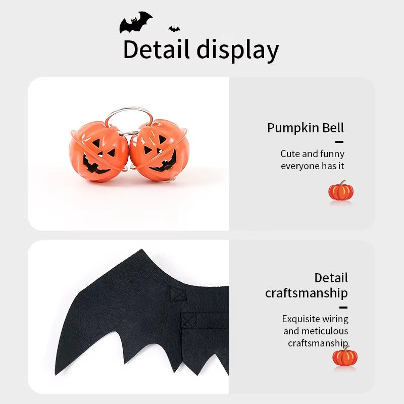 Pet Cat Costume – Bat Wings Cosplay Outfit for Cats & Small Pets, Halloween Costume