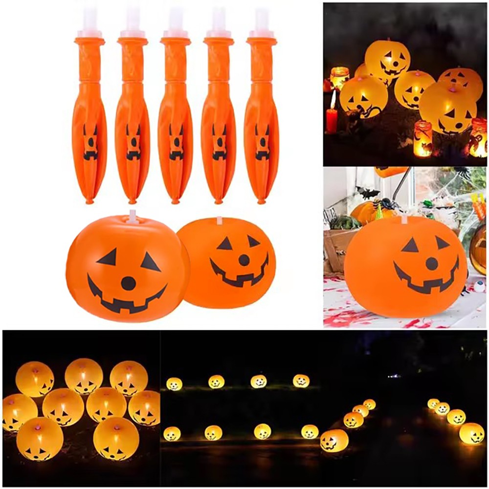 5PCS Inflatable Halloween Pumpkins with LED Lights – Outdoor Garden & Party Decoration