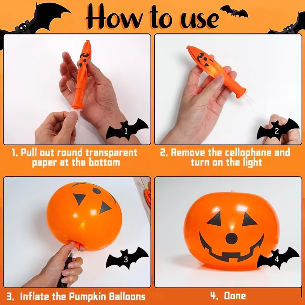 5PCS Inflatable Halloween Pumpkins with LED Lights – Outdoor Garden & Party Decoration