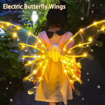 Electric LED Fairy Butterfly Wings – Flapping Costume Wings for Girls & Women, Perfect Party Accessory